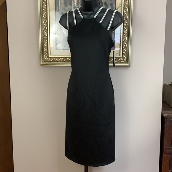 Shelby Nites Cocktail Dress Rhinestone Straps Sz 8 - Picture 2 of 9